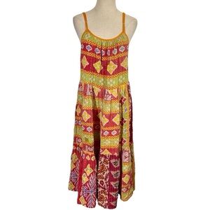 Kantha Sleeveless Midi Dress by Mastani Handmade Boho